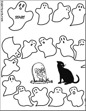 Game Board: Ghosts (30 spaces; b/w version)