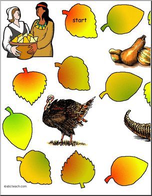 Game Board: Thanksgiving (20 spaces; color version)
