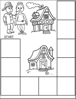 Game Board: Trick-or-Treat (20 spaces; b/w version)