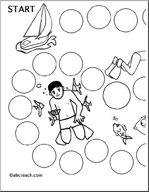 Game Board: Under the Sea  (30 spaces; b/w version)