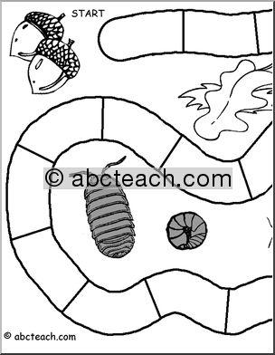 Game Board: Worms (20 spaces; b/w)