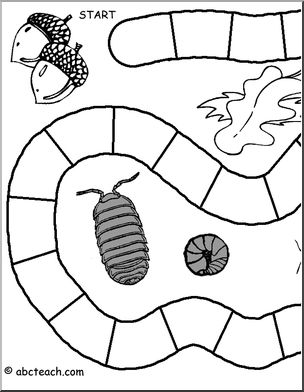 Game Board: Worms (30 spaces; b/w version)