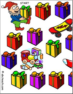 Game Board: Christmas Gifts (20 spaces; color version)