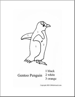 Color by Number: Gentoo Penguin