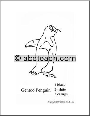 Color by Number: Gentoo Penguin