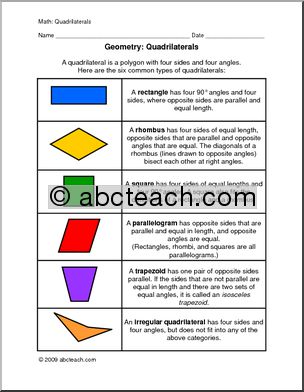 Quadrilaterals Rules and Practice