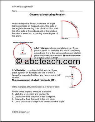 Geometry – Rotation (upper elem/middle) Rules and Practice