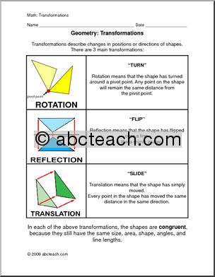 Geometric Transformations Rules and Practice