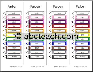German: Bookmark – Colors