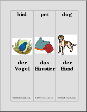 German: Bookmarks – Animals