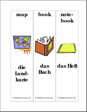 German: Bookmarks – Classroom Items