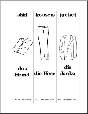 German: Bookmarks – Clothing