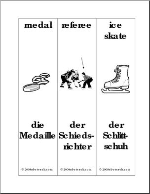German: Bookmarks – Winter Sports