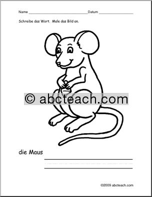 German: Color and Write – Mouse