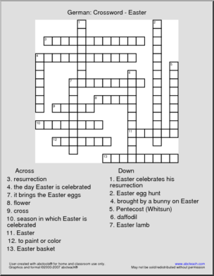 German: Crossword – Easter