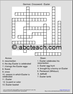 German: Crossword – Easter