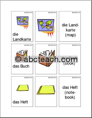 German: Flashcards – Classroom Items