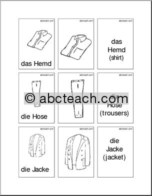 German: Flashcards – Clothing