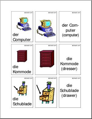 German: Flashcards – Furniture