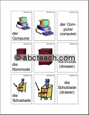German: Flashcards – Furniture