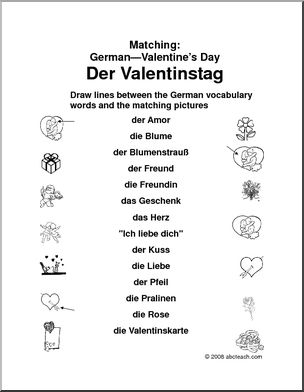 German: Matching – Valentine’s Day