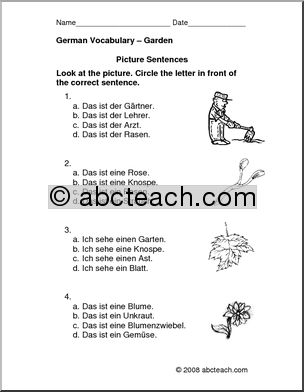German: Picture Sentences – Garden