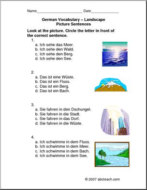 German: Picture Sentences – Landscape