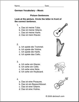 German: Picture Sentences – Music