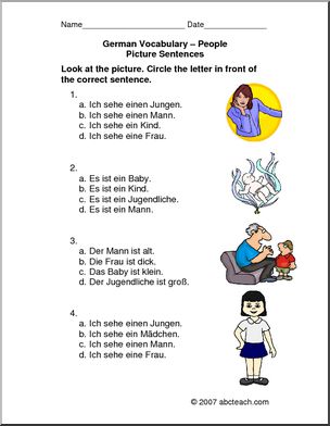 German: Picture Sentences – People