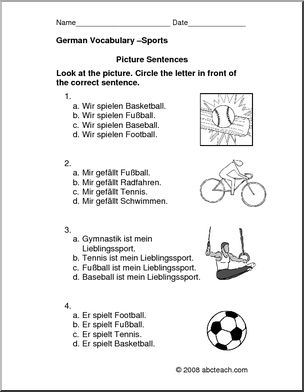 German: Picture Sentences – Sports