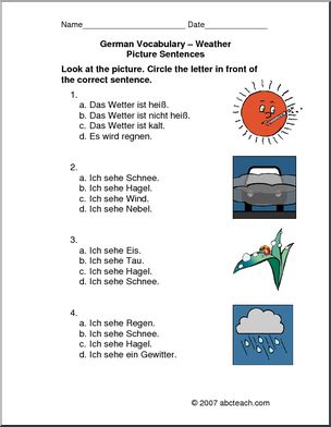 German: Picture Sentences – Weather