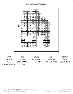 German: Word Search – House