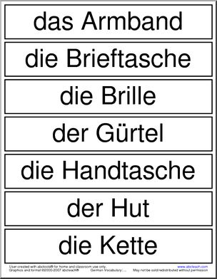 German: Word Wall – Accessories