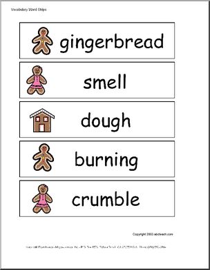 Gingerbread Boy (pictures) Word Wall