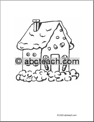 Coloring Page: Gingerbread House