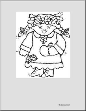 Coloring Page: Fall – Girl