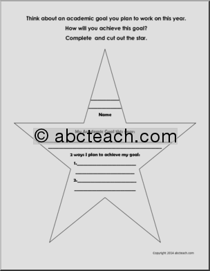 Writing Prompt: Goal Setting Star (b&w)