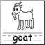 Clip Art: Basic Words: Goat B&W (poster)