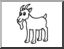 Clip Art: Basic Words: Goat (coloring page)