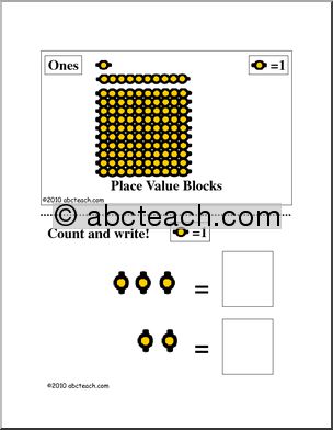 Golden Bead Place Value Counting Blocks Ones Booklet (elementary) Math
