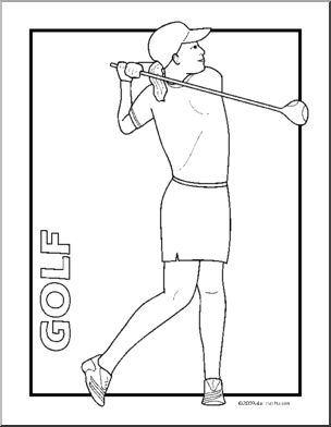 Clip Art: Golf (coloring page)