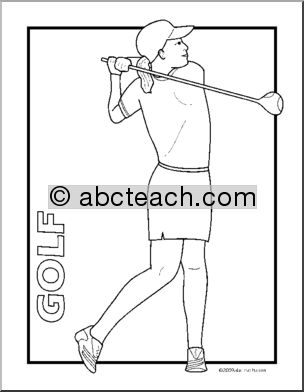Clip Art: Golf (coloring page)