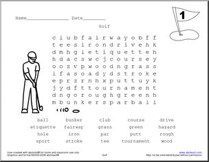 Word Search: Golf words