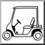 Clip Art: Golf Cart (coloring page)