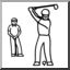 Clip Art: Golfers (coloring page)