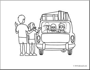 Clip Art: Basic Words: Good-Bye (coloring page)