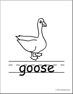 Clip Art: Basic Words: Goose B&W (poster)