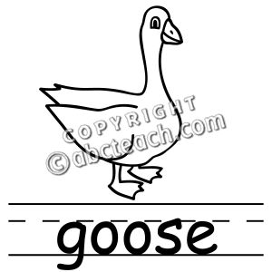 Clip Art: Basic Words: Goose B&W (poster)