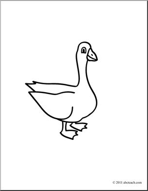 Clip Art: Basic Words: Goose (coloring page)