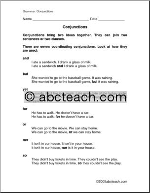 Coordinating Conjunctions Rules and Practice